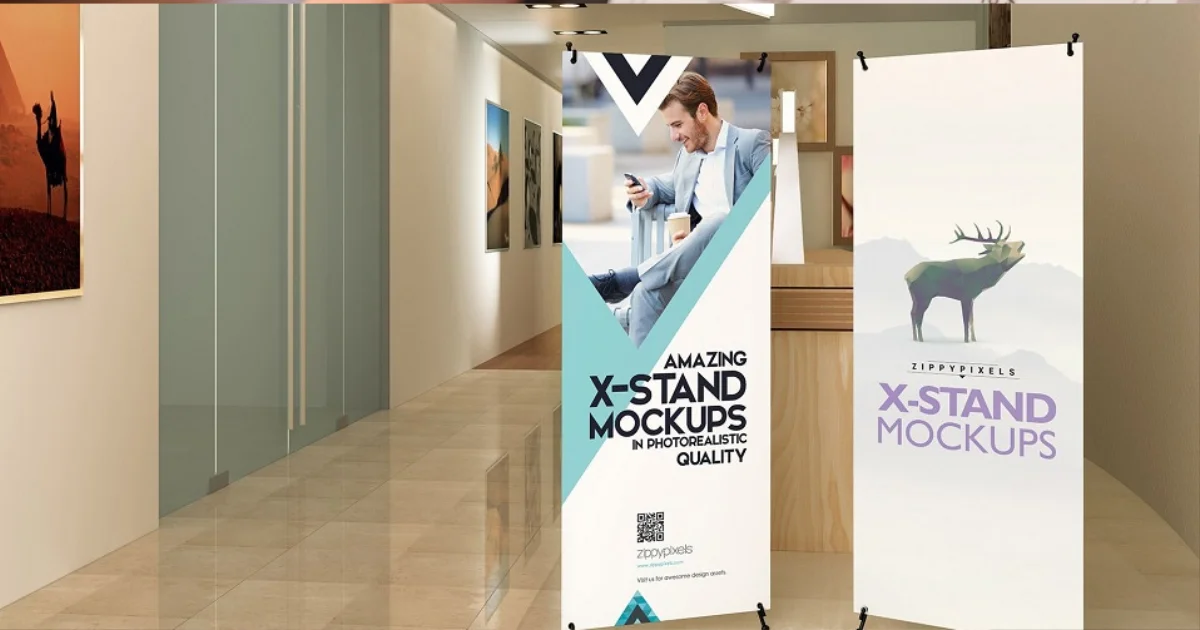 Venta e impresión de pendones tipo araña (X-stand) y estructuras publicitarias en Bogotá.